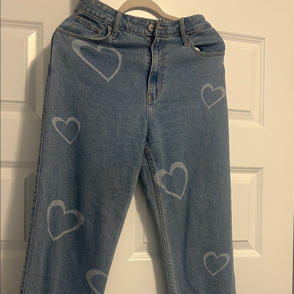 Hollister Women's Light Blue Heart Jeans